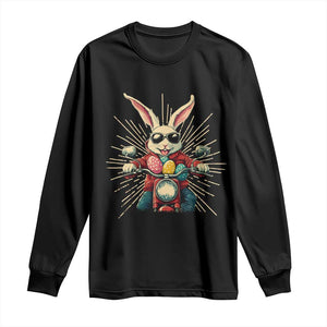 Biker Bunny Long Sleeve Shirt Retro Easter Day Rabbit Ride Motorcycles Motorbike TS10 Black Print Your Wear