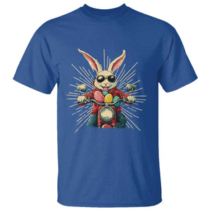 Biker Bunny T Shirt Retro Easter Day Rabbit Ride Motorcycles Motorbike TS10 Royal Blue Print Your Wear