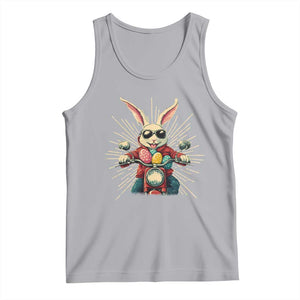 Biker Bunny Tank Top Retro Easter Day Rabbit Ride Motorcycles Motorbike TS10 Athletic Heather Print Your Wear