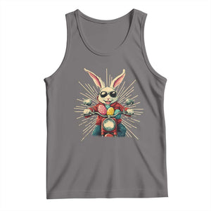 Biker Bunny Tank Top Retro Easter Day Rabbit Ride Motorcycles Motorbike TS10 Deep Heather Print Your Wear