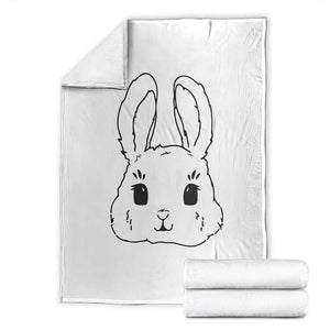Cute Bunny Throw Blanket Kawaii Rabbit Happy Easter Day TS10 White Print Your Wear