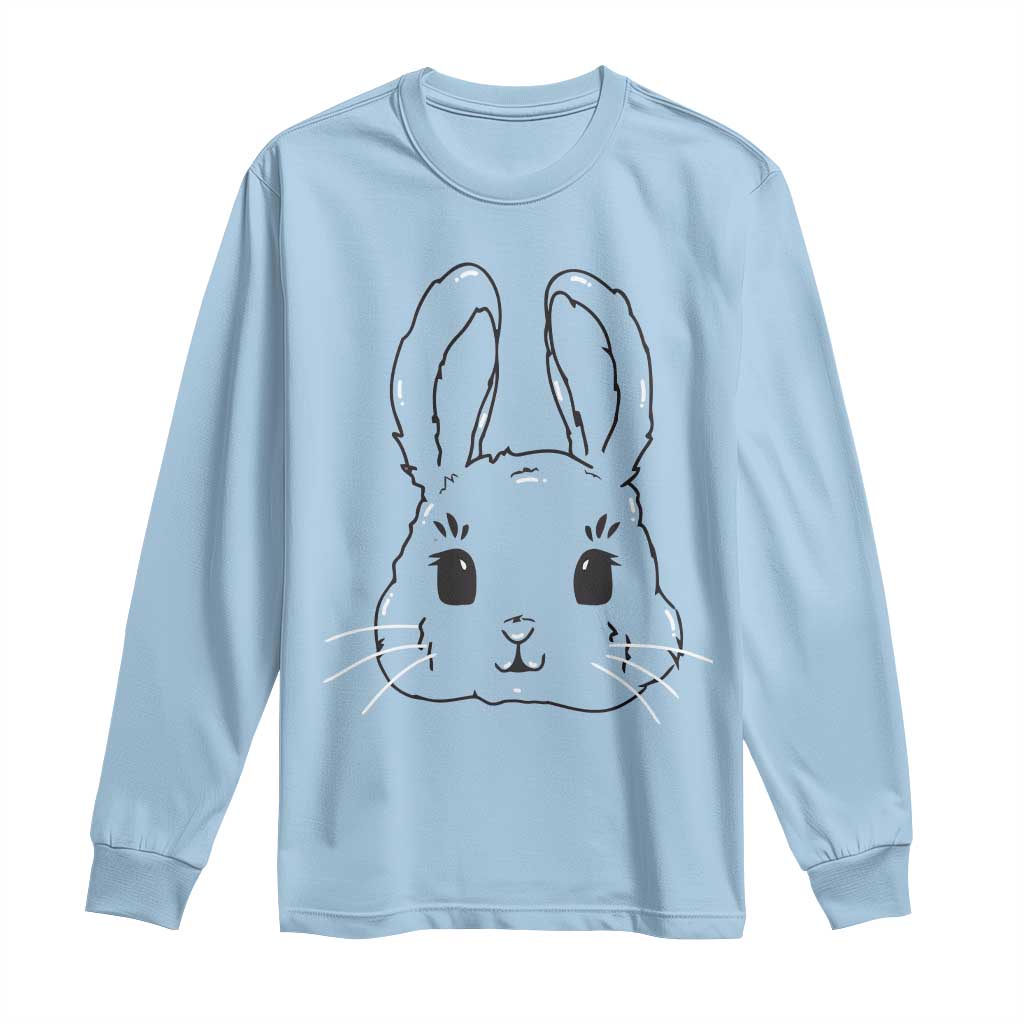 Cute Bunny Long Sleeve Shirt Kawaii Rabbit Happy Easter Day TS10 Light Blue Print Your Wear