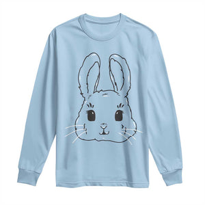Cute Bunny Long Sleeve Shirt Kawaii Rabbit Happy Easter Day TS10 Light Blue Print Your Wear