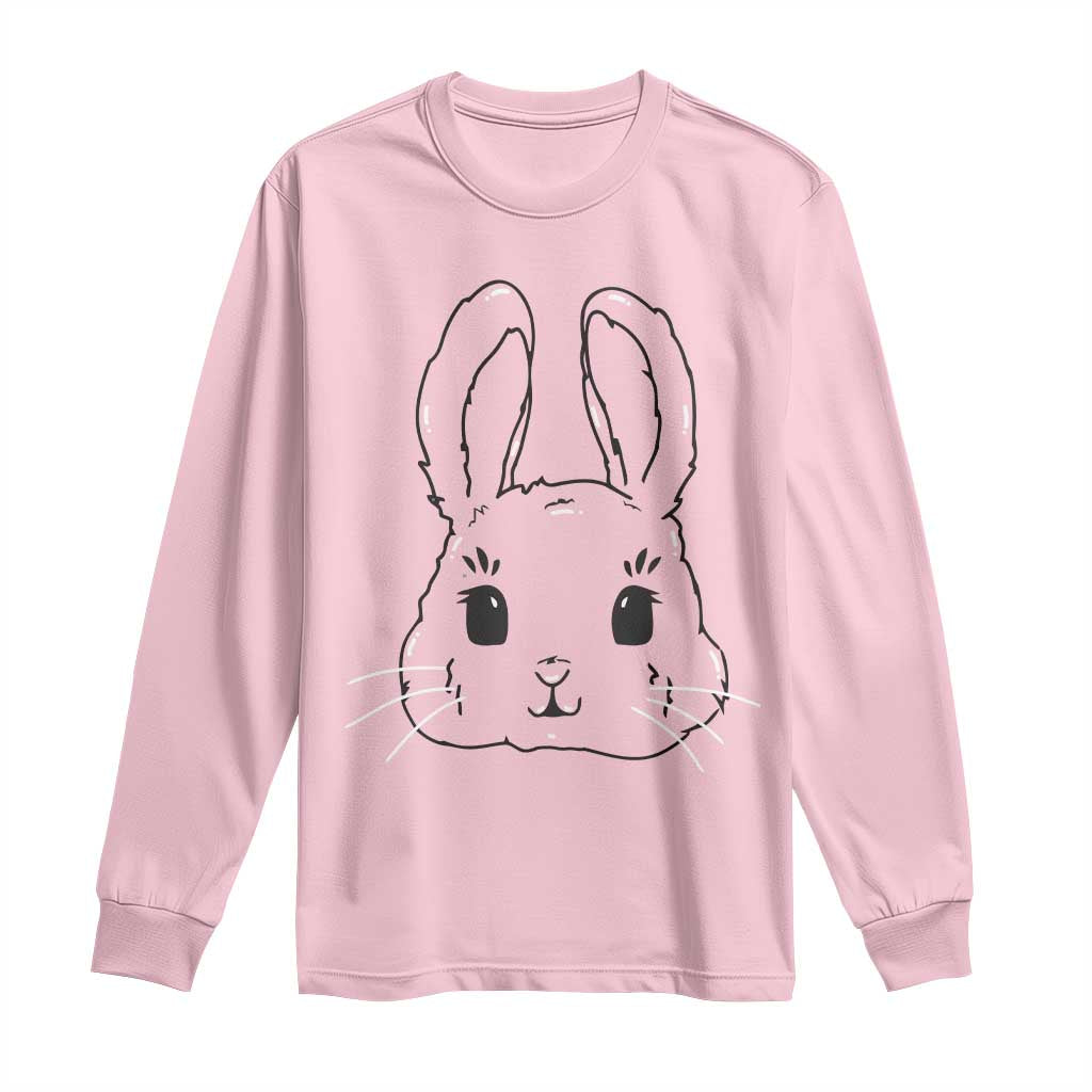 Cute Bunny Long Sleeve Shirt Kawaii Rabbit Happy Easter Day TS10 Light Pink Print Your Wear