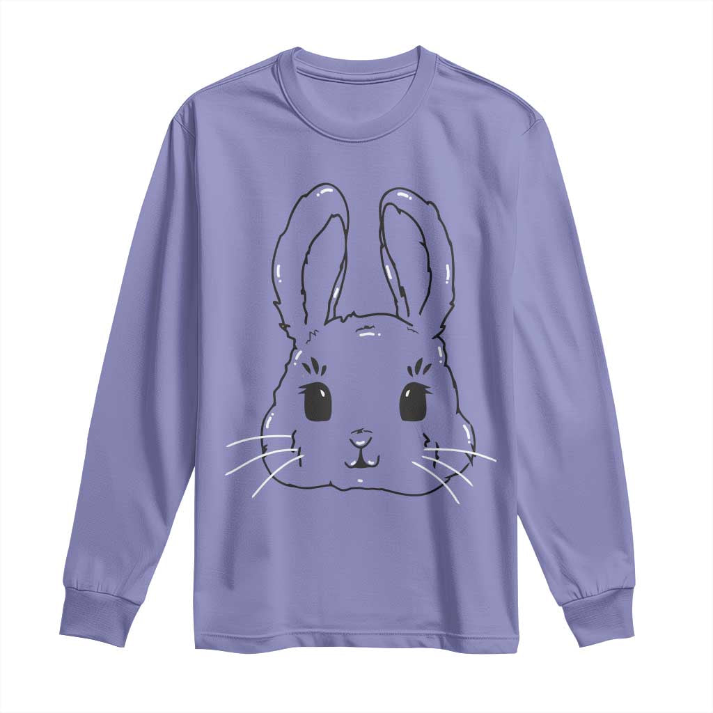 Cute Bunny Long Sleeve Shirt Kawaii Rabbit Happy Easter Day TS10 Violet Print Your Wear