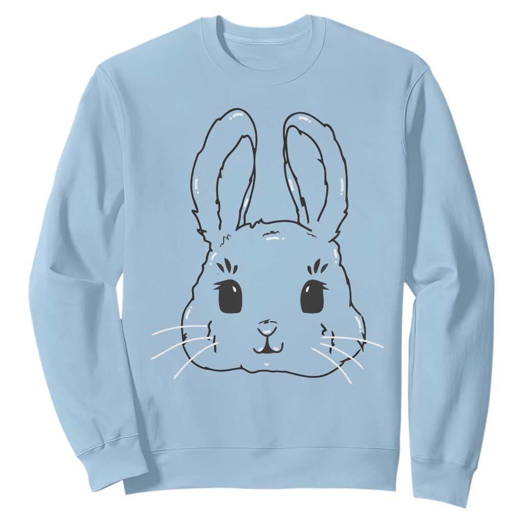 Cute Bunny Sweatshirt Kawaii Rabbit Happy Easter Day TS10 Light Blue Print Your Wear
