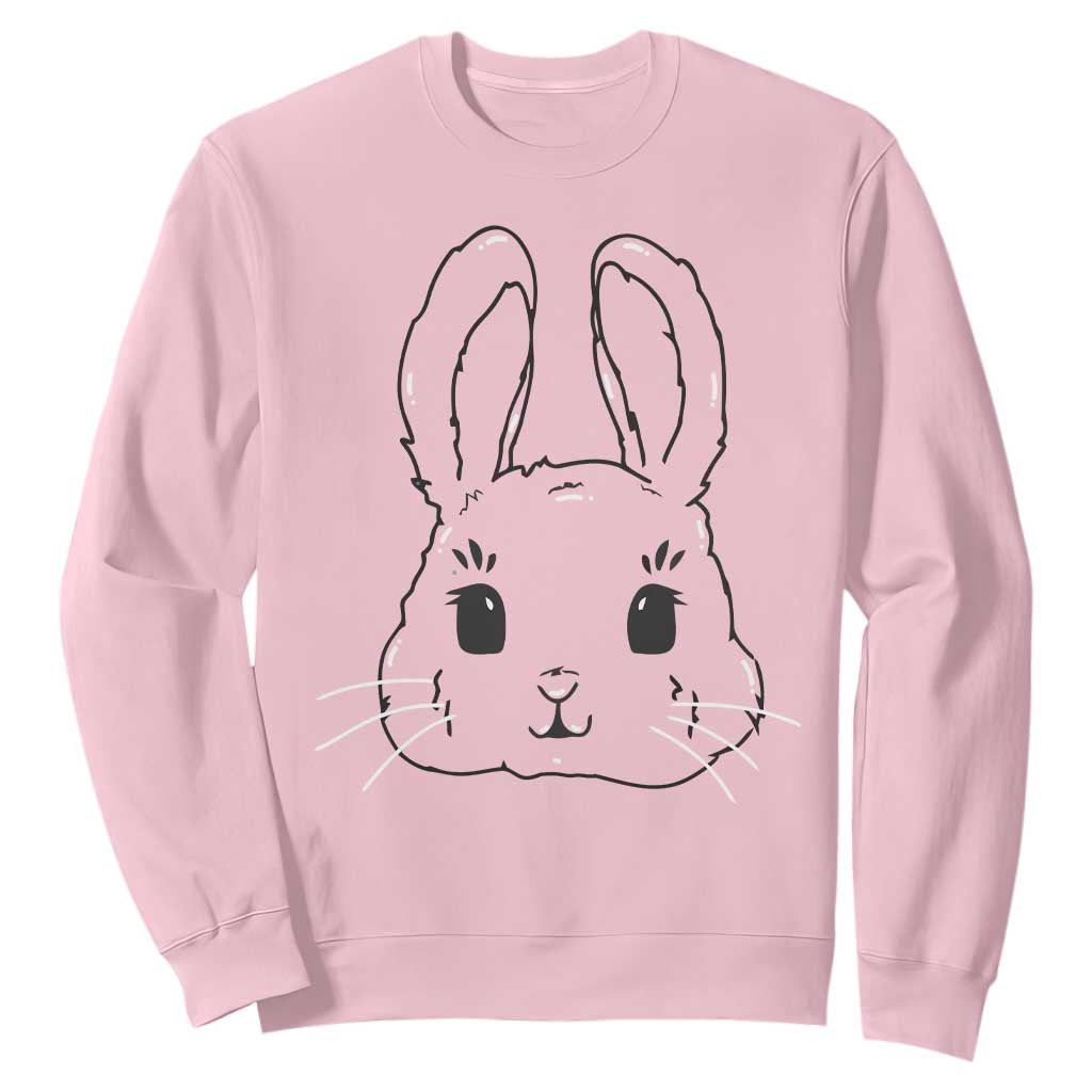 Cute Bunny Sweatshirt Kawaii Rabbit Happy Easter Day TS10 Light Pink Print Your Wear