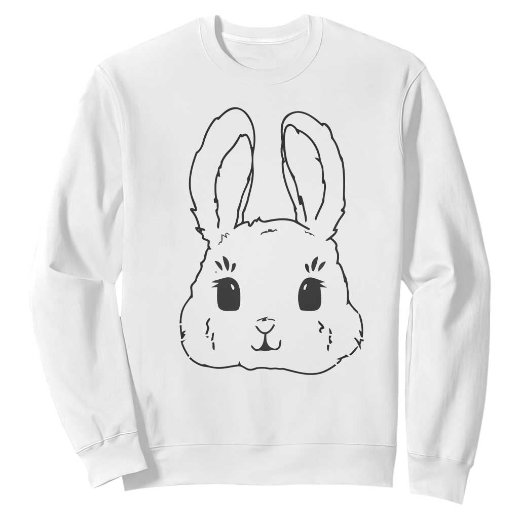 Cute Bunny Sweatshirt Kawaii Rabbit Happy Easter Day TS10 White Print Your Wear