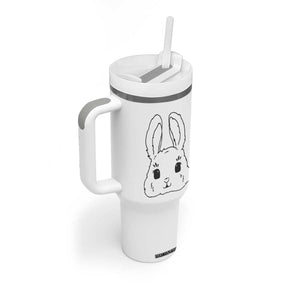 Cute Bunny Tumbler With Handle Kawaii Rabbit Happy Easter Day TS10 Print Your Wear