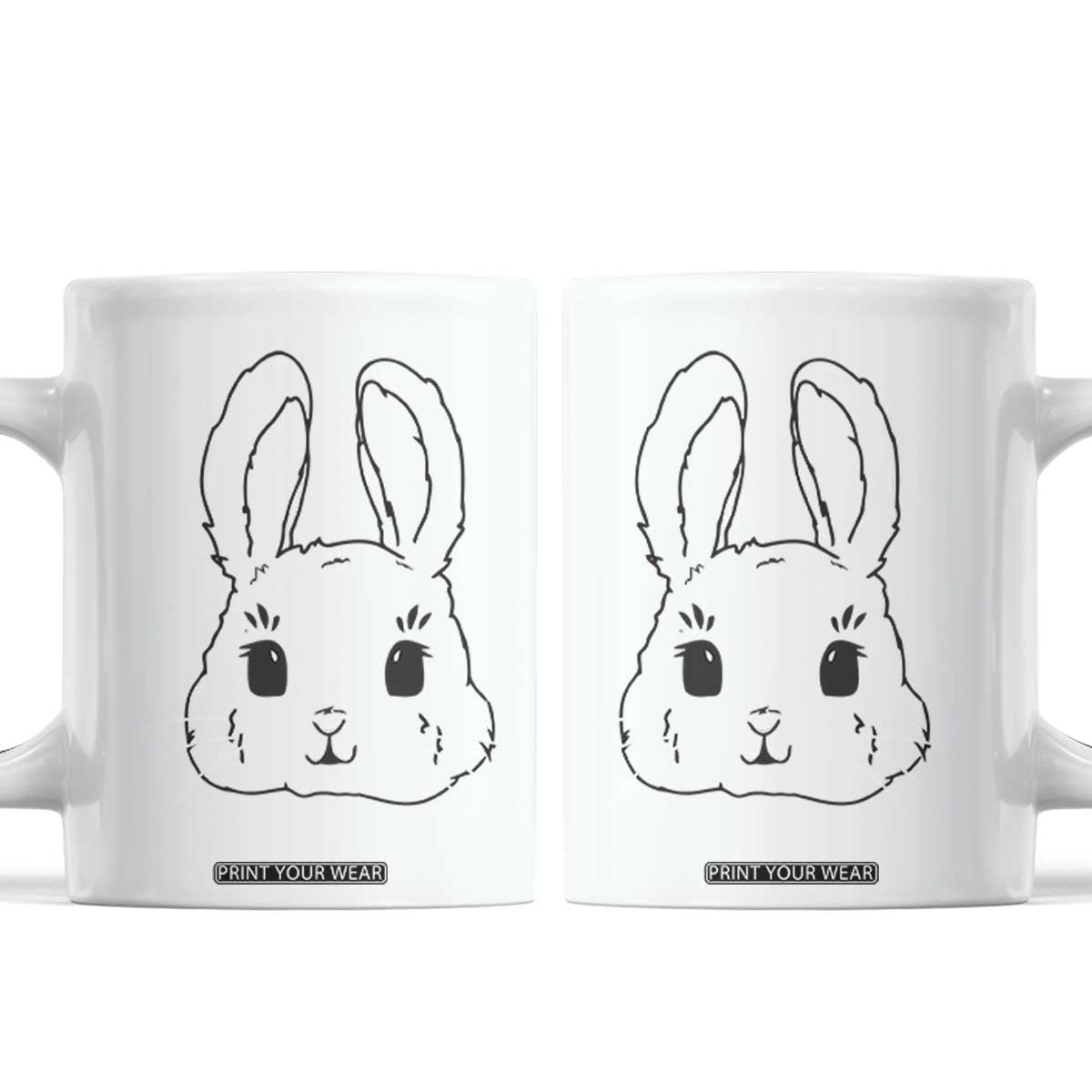 Cute Bunny Coffee Mug Kawaii Rabbit Happy Easter Day TS10 White Print Your Wear