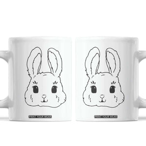 Cute Bunny Coffee Mug Kawaii Rabbit Happy Easter Day TS10 White Print Your Wear