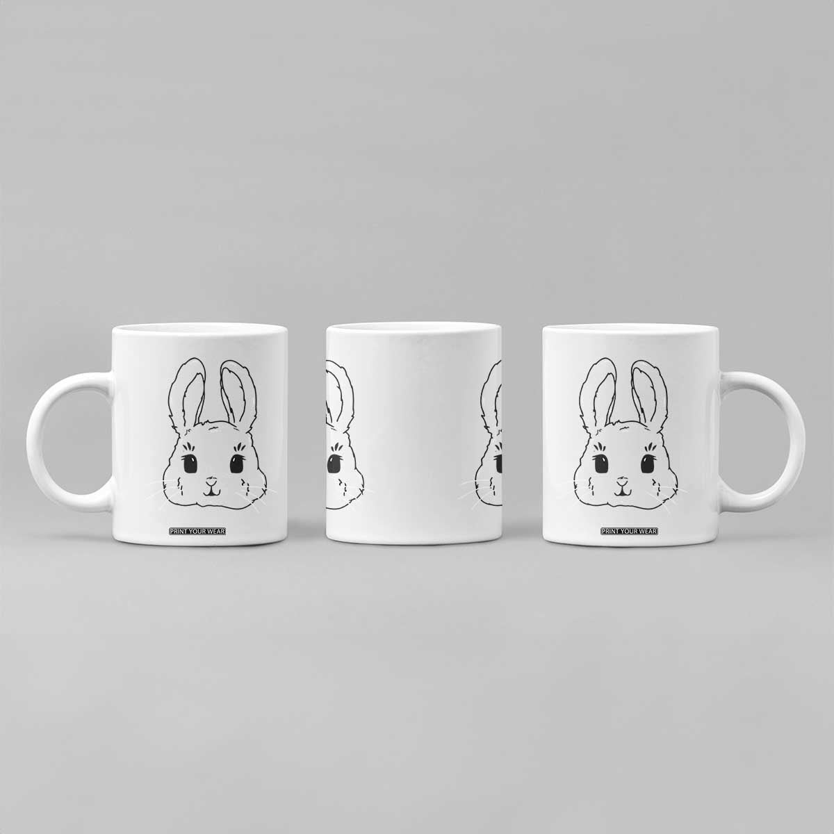 Cute Bunny Coffee Mug Kawaii Rabbit Happy Easter Day TS10 Print Your Wear
