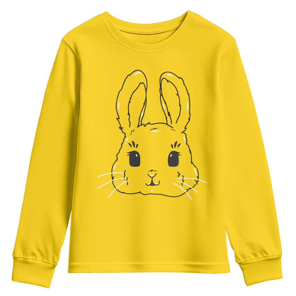 Cute Bunny Youth Sweatshirt Kawaii Rabbit Happy Easter Day TS10 Daisy Print Your Wear