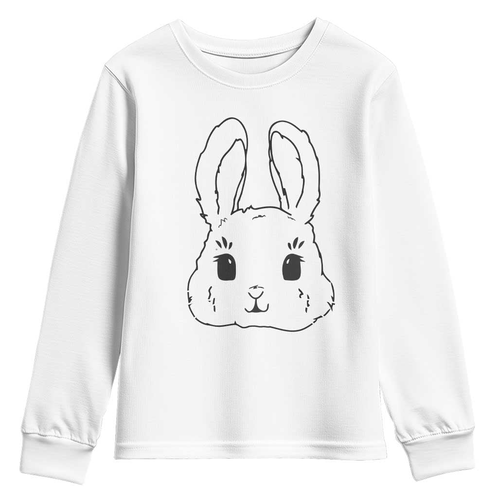 Cute Bunny Youth Sweatshirt Kawaii Rabbit Happy Easter Day TS10 White Print Your Wear
