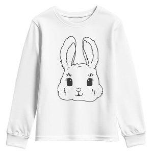 Cute Bunny Youth Sweatshirt Kawaii Rabbit Happy Easter Day TS10 White Print Your Wear