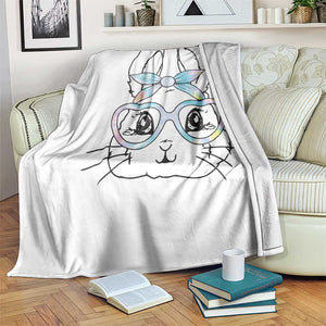 Girls Easter Bunny Throw Blanket Rabbit Face Tie Dye Glasses Happy Easter Day TS10 Print Your Wear