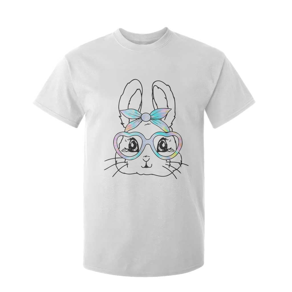 Girls Easter Bunny T Shirt For Kid Rabbit Face Tie Dye Glasses Happy Easter Day TS10 White Print Your Wear