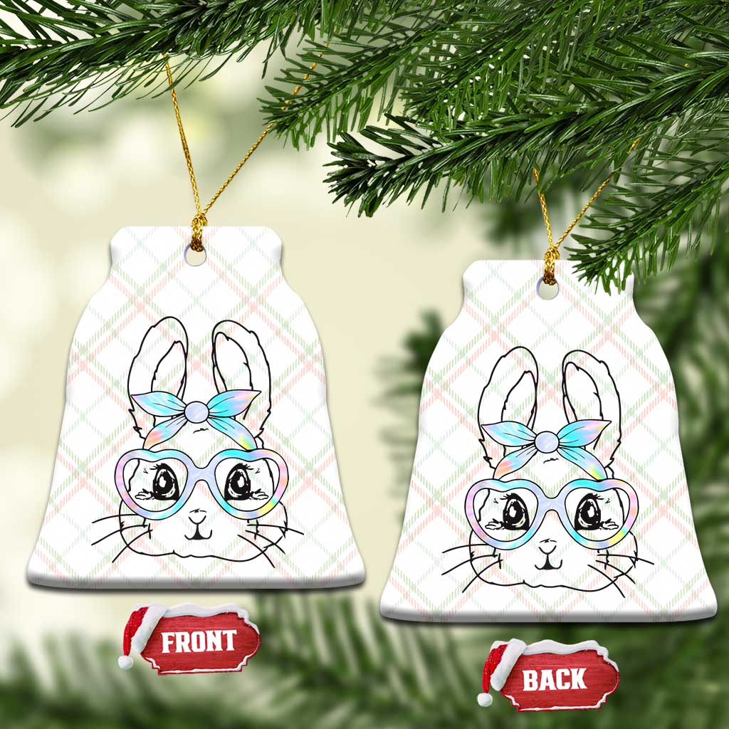 Girls Easter Bunny Ceramic Ornament Rabbit Face Tie Dye Glasses Happy Easter Day TS10 Print Your Wear