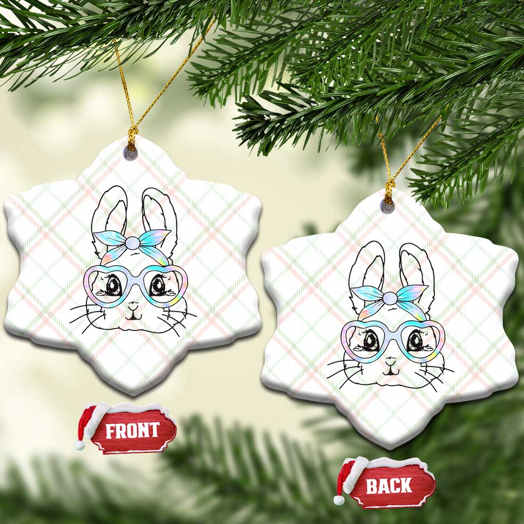Girls Easter Bunny Ceramic Ornament Rabbit Face Tie Dye Glasses Happy Easter Day TS10 Print Your Wear