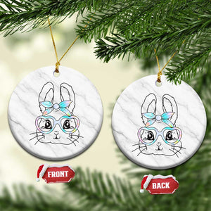 Girls Easter Bunny Ceramic Ornament Rabbit Face Tie Dye Glasses Happy Easter Day TS10 1pc White Marble Print Your Wear