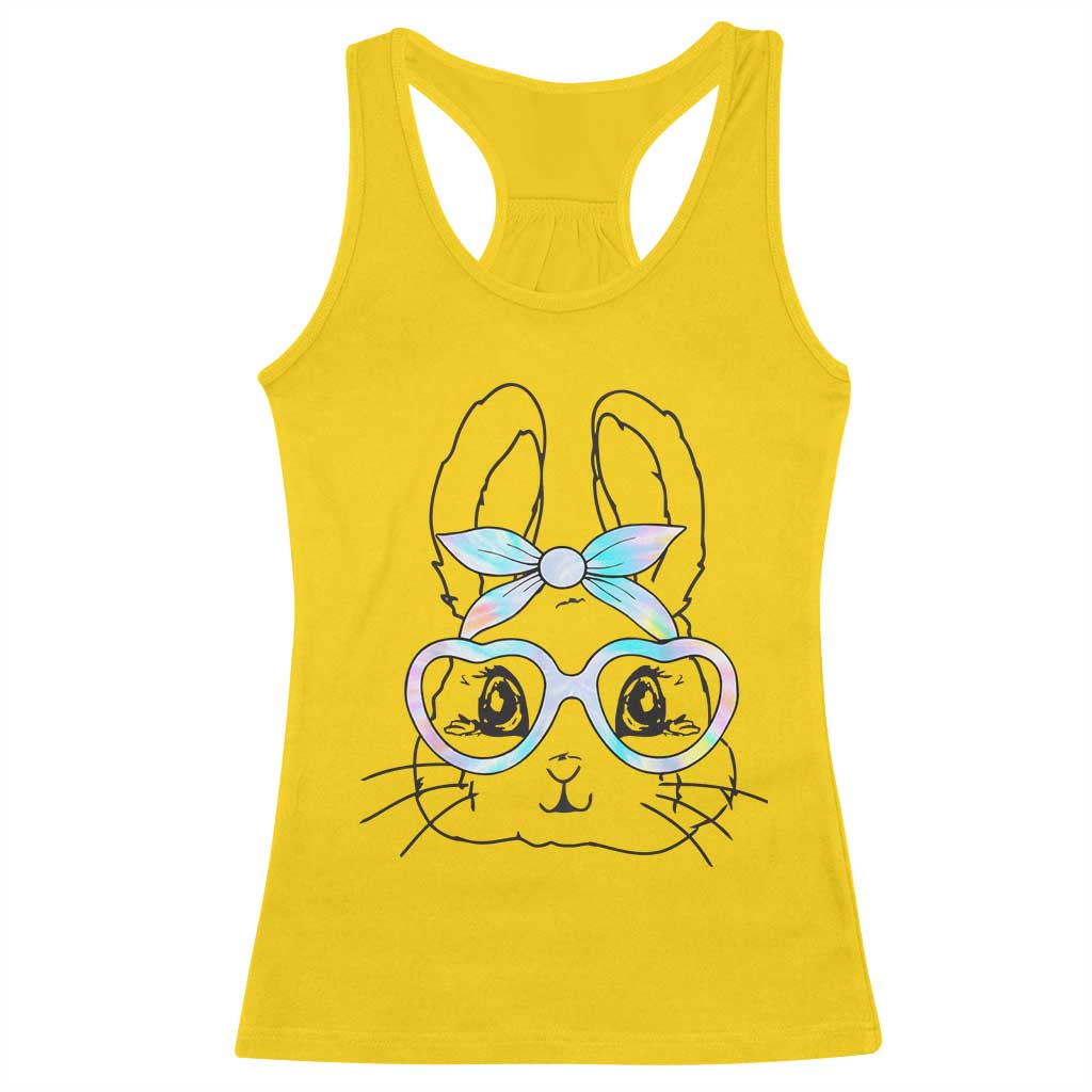 Girls Easter Bunny Racerback Tank Top Rabbit Face Tie Dye Glasses Happy Easter Day TS10 Daisy Print Your Wear