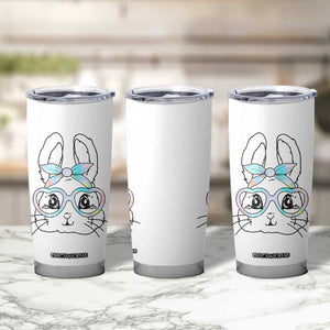 Girls Easter Bunny Tumbler Cup Rabbit Face Tie Dye Glasses Happy Easter Day TS10 Print Your Wear