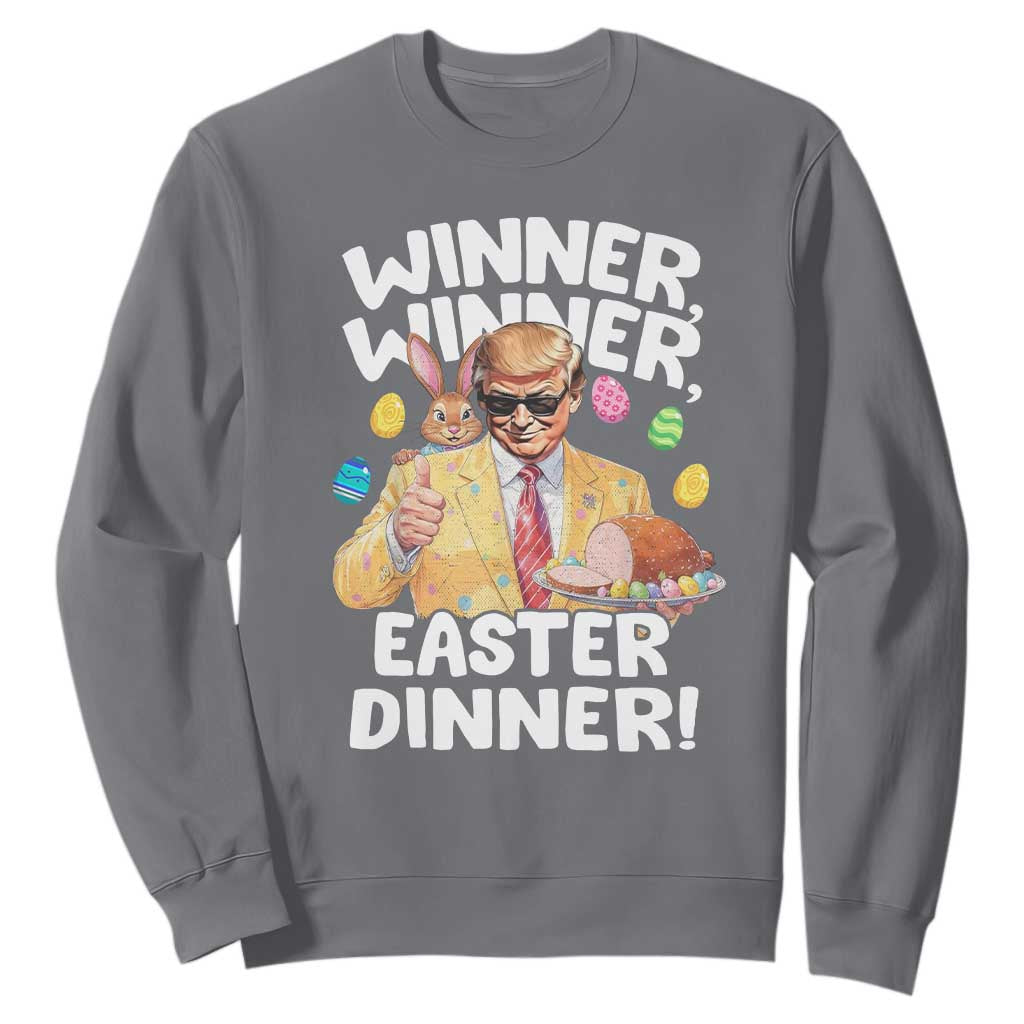 Easter Trump Sweatshirt Winner Winner Easter Dinner TS10 Charcoal Print Your Wear