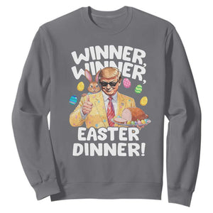 Easter Trump Sweatshirt Winner Winner Easter Dinner TS10 Charcoal Print Your Wear