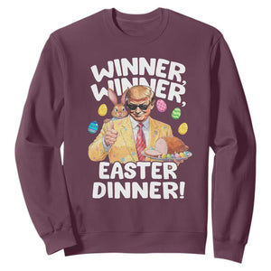 Easter Trump Sweatshirt Winner Winner Easter Dinner TS10 Maroon Print Your Wear