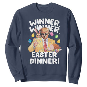 Easter Trump Sweatshirt Winner Winner Easter Dinner TS10 Navy Print Your Wear