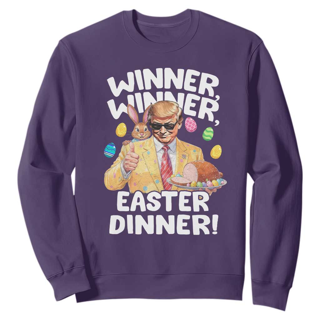 Easter Trump Sweatshirt Winner Winner Easter Dinner TS10 Purple Print Your Wear