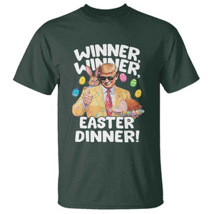 Easter Trump T Shirt Winner Winner Easter Dinner TS10 Dark Forest Green Print Your Wear