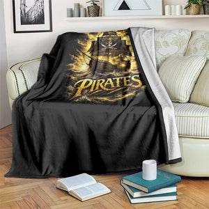 Pirate Lovers Throw Blanket Vintage Golden Pirate Ship Skull Graphic TS10 Print Your Wear