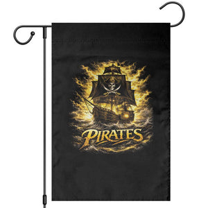 Pirate Lovers Garden Flag Vintage Golden Pirate Ship Skull Graphic TS10 Black Print Your Wear
