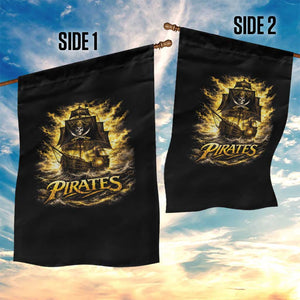 Pirate Lovers Garden Flag Vintage Golden Pirate Ship Skull Graphic TS10 Print Your Wear