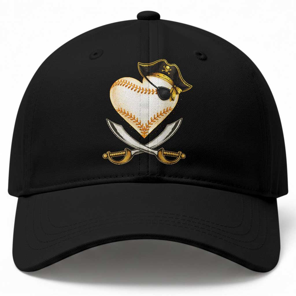 Baseball Pirate Baseball Cap Baseball Heart With Skull TS10 Print Your Wear