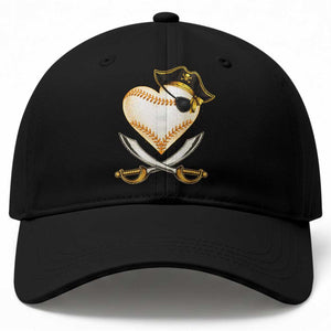 Baseball Pirate Baseball Cap Baseball Heart With Skull TS10 Print Your Wear
