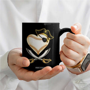 Baseball Pirate Coffee Mug Baseball Heart With Skull TS10 Print Your Wear
