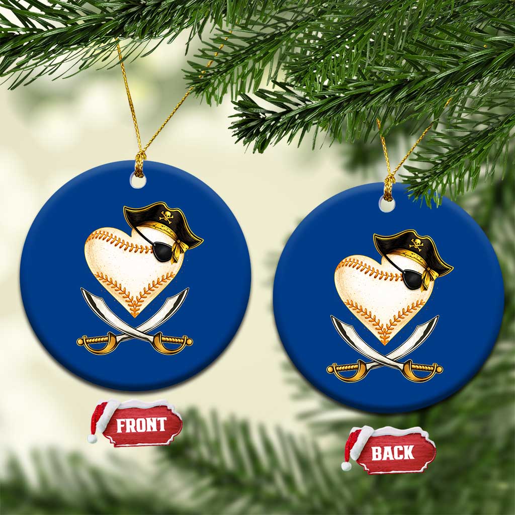 Baseball Pirate Ceramic Ornament Baseball Heart With Skull TS10 1pc Blue Print Your Wear