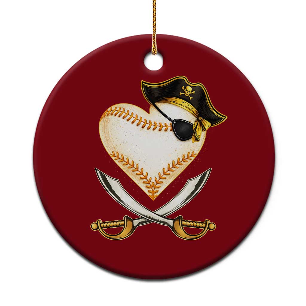 Baseball Pirate Ceramic Ornament Baseball Heart With Skull TS10 1pc Red Print Your Wear