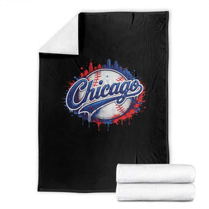Chicago Pride Dripping Baseball Graphic Throw Blanket TS10 Black Print Your Wear