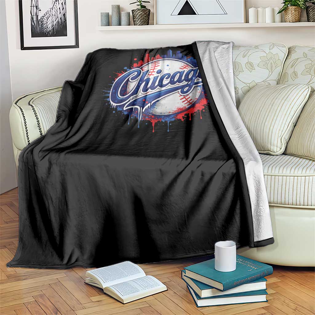Chicago Pride Dripping Baseball Graphic Throw Blanket TS10 Print Your Wear
