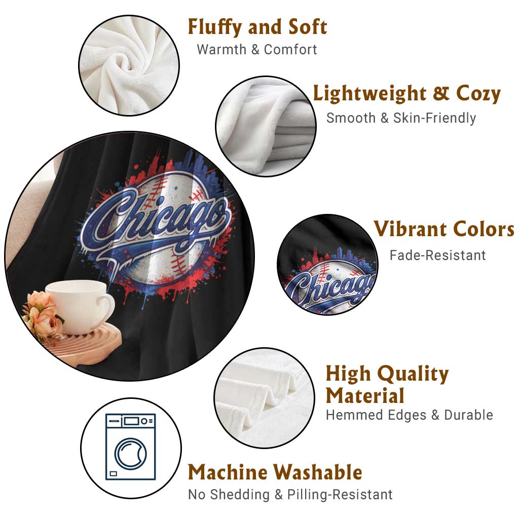 Chicago Pride Dripping Baseball Graphic Throw Blanket TS10 Print Your Wear
