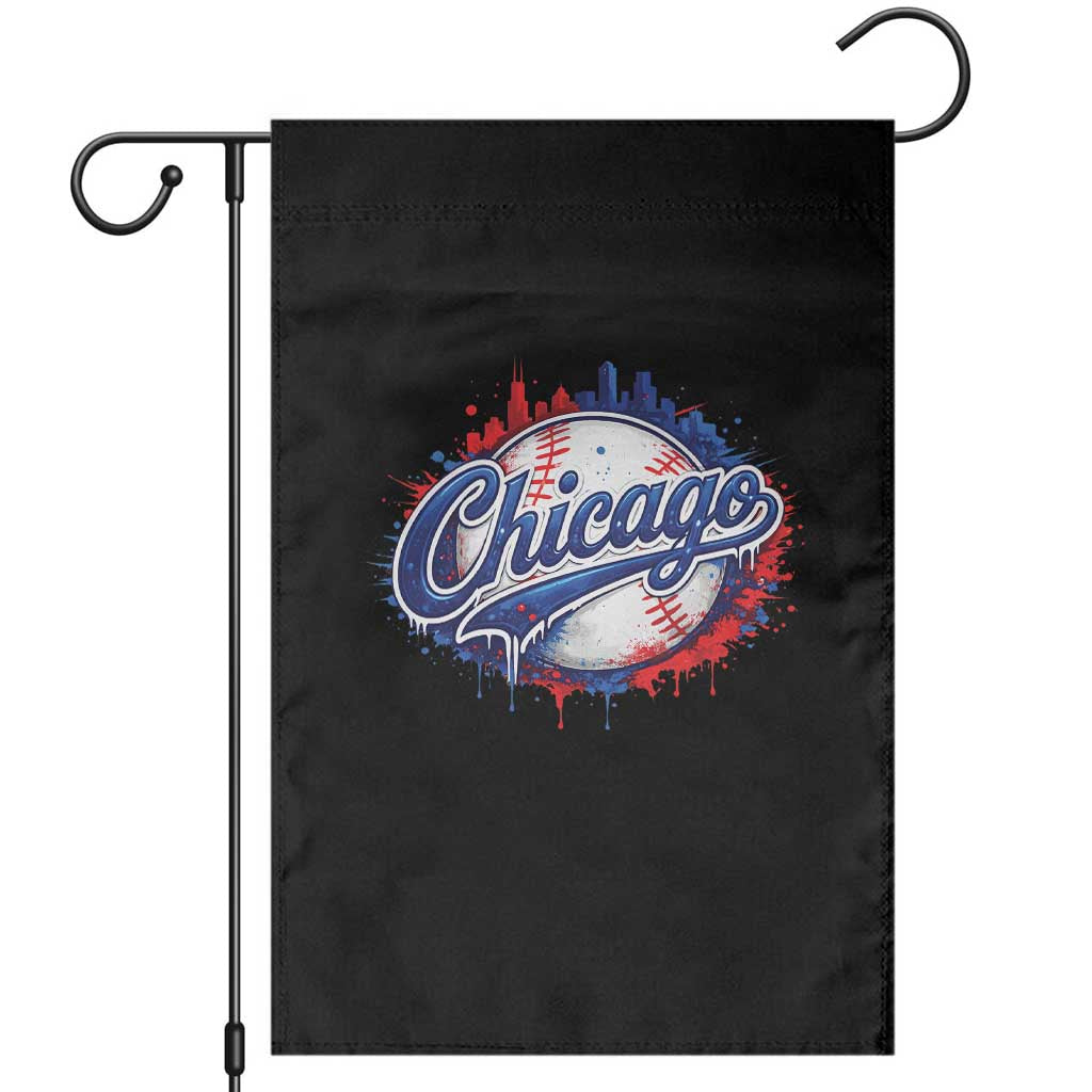 Chicago Pride Dripping Baseball Graphic Garden Flag TS10 Black Print Your Wear
