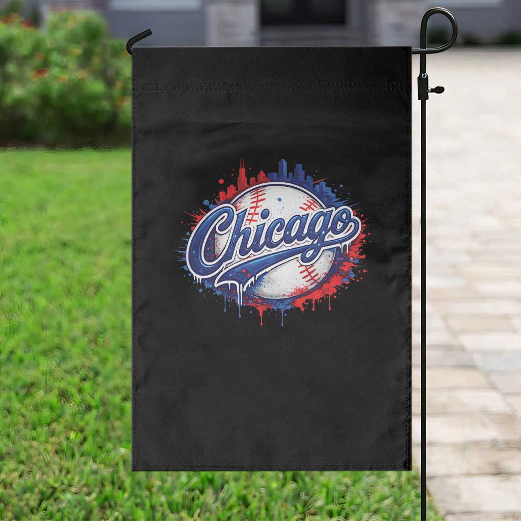 Chicago Pride Dripping Baseball Graphic Garden Flag TS10 Print Your Wear