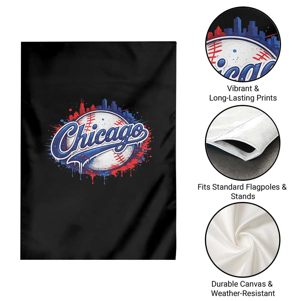 Chicago Pride Dripping Baseball Graphic Garden Flag TS10 Print Your Wear