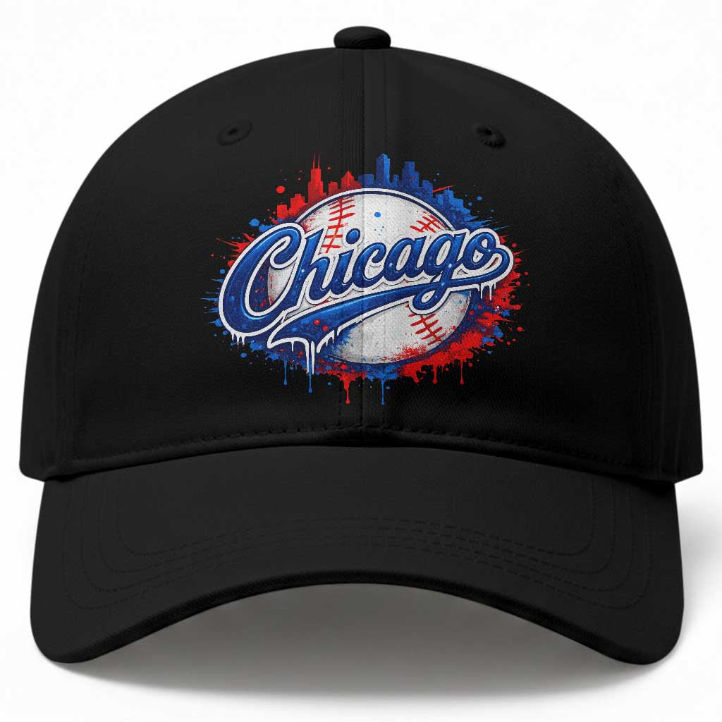 Chicago Pride Dripping Baseball Graphic Baseball Cap TS10 Print Your Wear