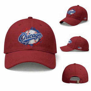 Chicago Pride Dripping Baseball Graphic Baseball Cap TS10 Baseball Cap Universal Fit Cherry Red Print Your Wear