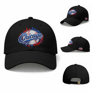 Chicago Pride Dripping Baseball Graphic Baseball Cap TS10 Baseball Cap Universal Fit Black Print Your Wear