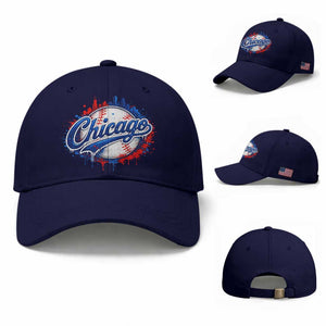 Chicago Pride Dripping Baseball Graphic Baseball Cap TS10 Baseball Cap Universal Fit Dark Blue Print Your Wear